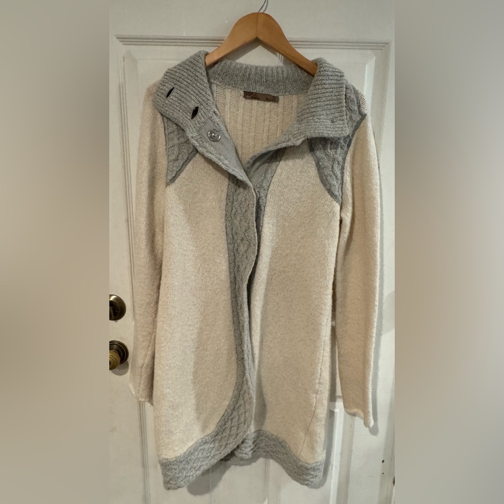 Prana Cream and Gray Women's Cardigan